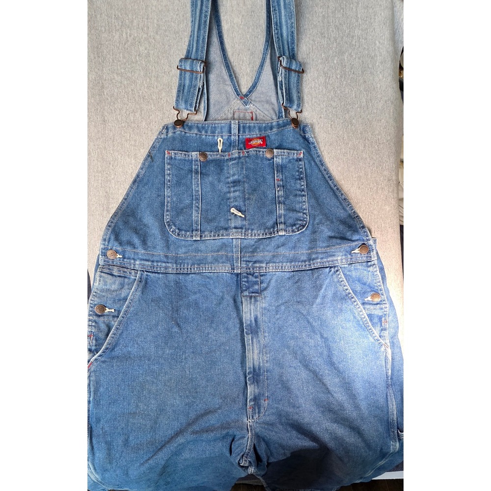 Dickies Mens Indigo Blue Denim Bib Overalls 38x32 Workwear 8396SNB